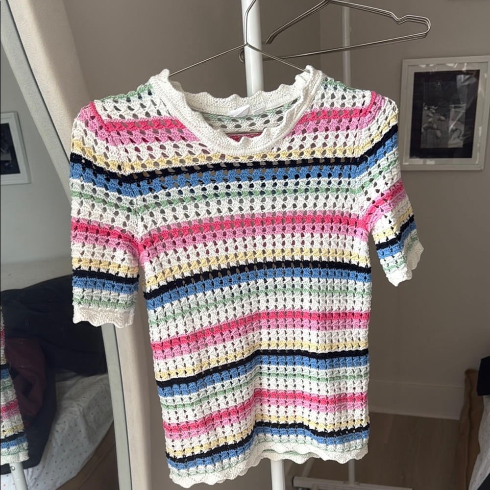 Colorful Striped Kids Crochet Top